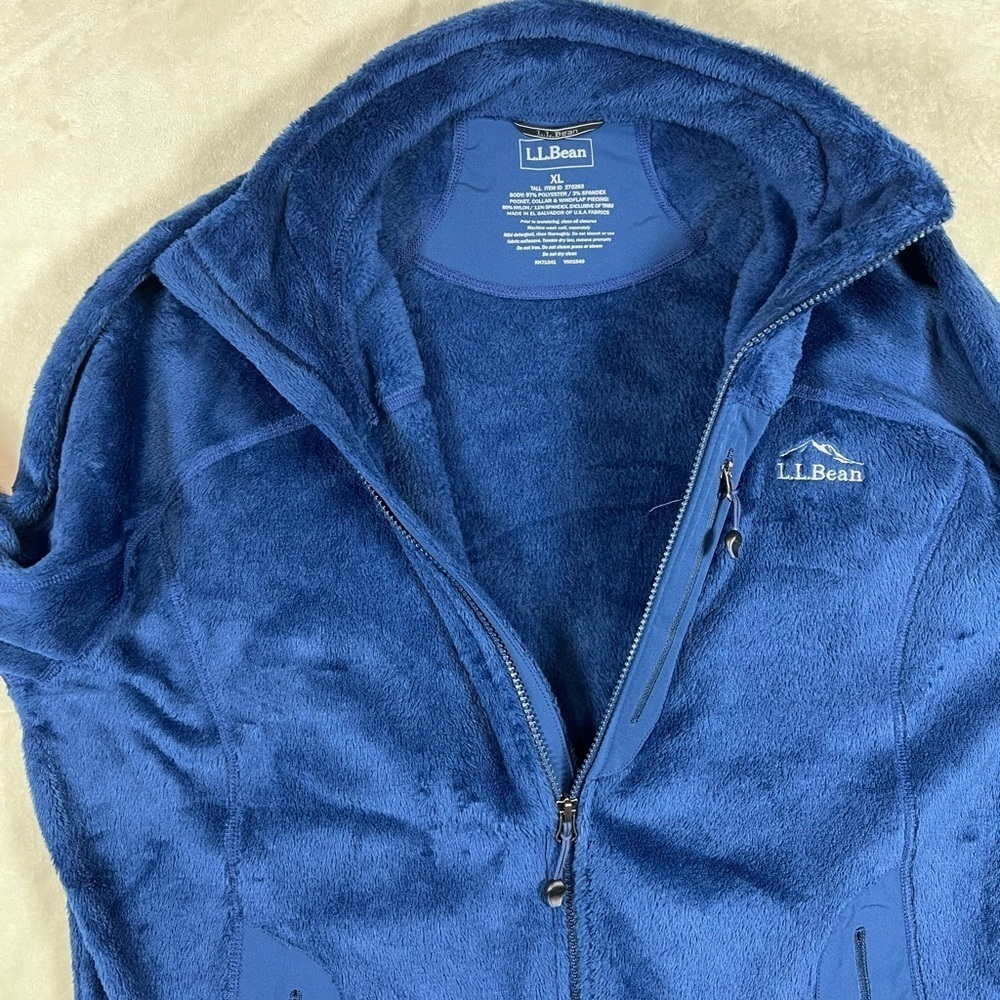 Men’s XL L.L. Bean Blue Sherpa Synchilla Fleece Full Zip Jacket EUC C25 - Picture 9 of 11
